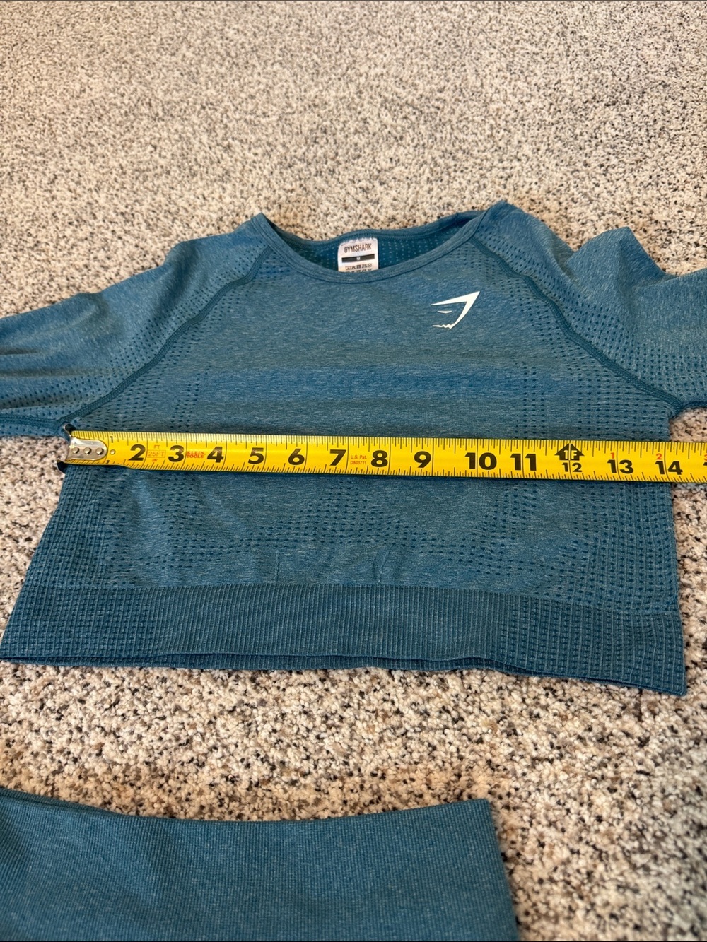 Gymshark Teal Long Sleeve Crop Top and Leggings Set - Picture 7 of 8